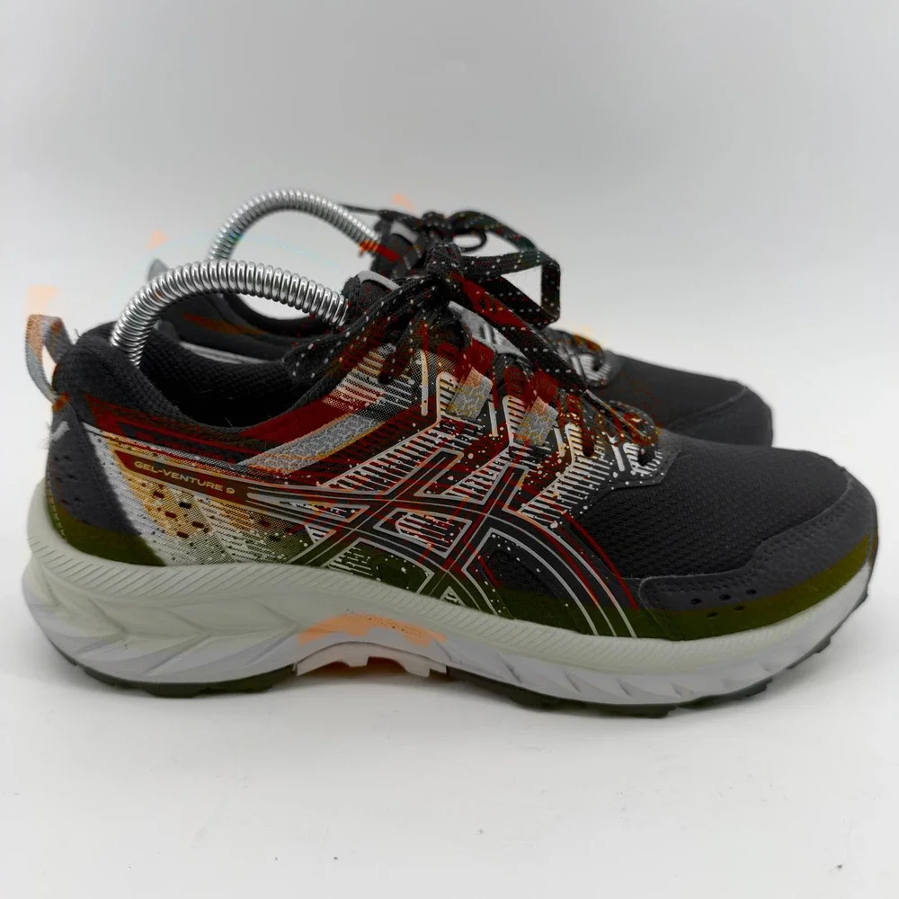 Asics Gel-Venture 9 Trail Running Shoes Black Orange Womens 8